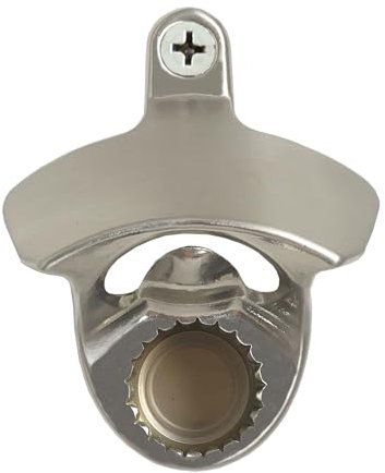 HAIICEN Burshed Silver Beer Cap Opener Wall Mounted with Magnets, Stainless Magnetic Bottle Top Opener Mountable for Wood Caddy Cooler Cart