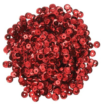 QUARKZMAN Paillettes Sfuse Paillettes con Retro Argento 2400pz Paillettes a Tazza per Creazioni di Gioielli, Artigianato Cucito, Rosse