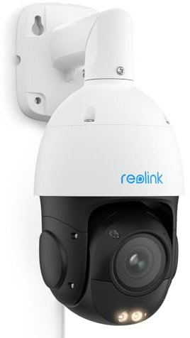 Reolink 4K PTZ PoE Home Security Camera Outdoor with Spotlights, Person/Vehicle/Pet Detection, 5X Optical Zoom, 360° Pan 90° Tilt Color Night Vision, Auto Tracking, Two-Way Audio (823S1 3D Zoom)