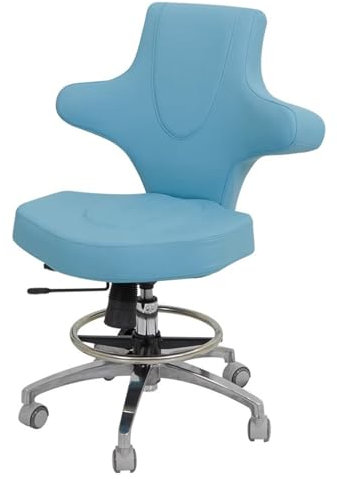 Sattelhocker Rollhocker Blauer Sattelstuhl mit Cross -Back -Unterstützung, Pneumatischer Heben Von Rollstuhl Auf Rädern, Hilft Bei Der Haltung Des Schwenkhockers für Die Ausarbeitung Der Massage