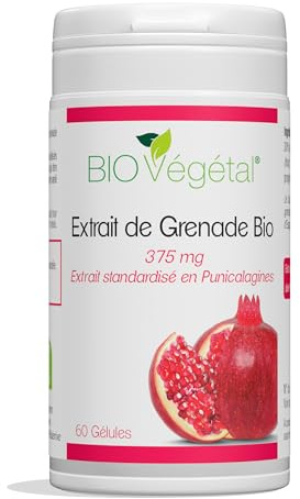 Phytosud Grenade Bio 750 mg - Extrait De Grenade Bio Titré à 30% de Punicalagines - Complément Alimentaire Antioxydant - 60 Gélules - 30 jours - Fabrication Française