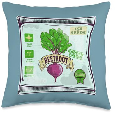Beetroot seeds packet growing vegetables Throw Pillow