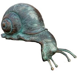 IDYL Bronze-Skulptur Schnecke | 15x9x20 cm | Klassische Bronze-Figur handgefertigt | Wetterfest