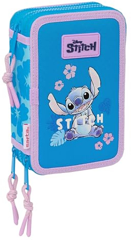 safta Estuche Plumier Triple 36 piezas Stitch Hawaii