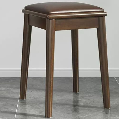 FKBXLMNV Stapelbare Hocker, rückenfrei, Massivholzhocker, gepolsterter Sitz, Stapelhocker, 18-Zoll-Barhocker für Kücheninsel, Bistro, Klassenzimmer, Garten