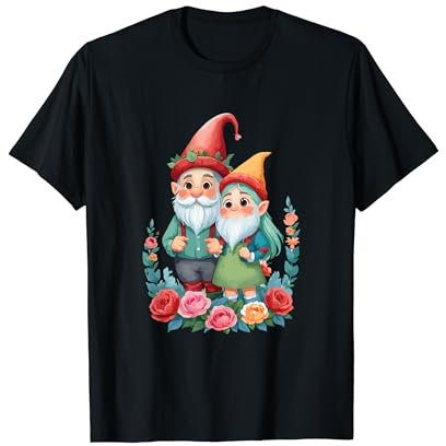 Nain de Jardin Lutin Gnome Amour Roses Love Gnome T-Shirt