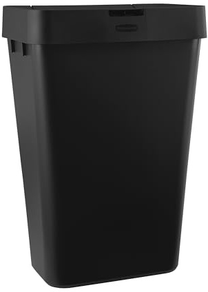 Rubbermaid Touch-Top Kitchen Trash Can with Lid, 12.2 Gallon, Black, Garbage Container for Home/Kitchen/Apartment/Garage