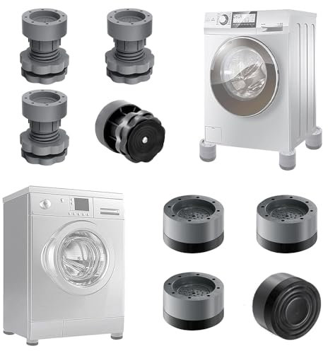 YBCCBY 8 PCS Patas Lavadora Antivibracion Ajustables Almohadillas de Antivibración para Lavadora Amortiguador de Vibraciones para Lavadora Almohadilla Antideslizante para Lavadora Pies de Lavadora