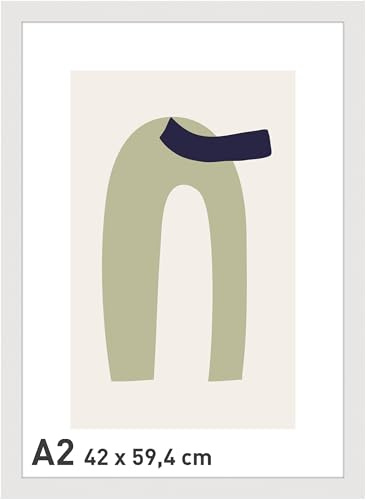 accent by nielsen Holz Bilderrahmen Velino, 42 x 59,4 cm (A2), Weiß | Holz (MDF) Posterrahmen im Hoch- & Querformat zum Aufhängen Weiß matt Echtglas