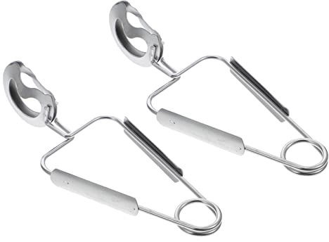 Zerodeko Stainless Steel Snail Tong Escargot Tongs Food Serving Clip Kitchen Tableware 2pcs Silver Spring-Loaded for Dining and Cooking