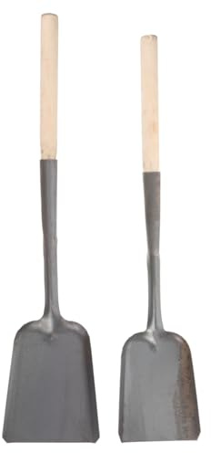 TOGEVAL 2 Stück Kaminschaufel aus Gusseisen Langlebige Kohle und Ascheschaufel für Kaminreinigung Praktische Metallschaufel für Küche und Grill