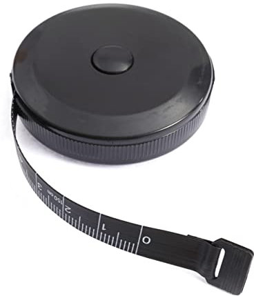 HOODANCOS Schwarzes Einziehbares Maßband Flexibles Körpermaßband Mit Klarer Skala Reißfestem Pvc Und Stoßfestem Gehäuse Für Präzises Messen Von Umfang Und Gewicht