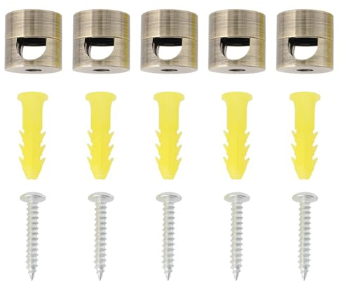 Briny River Lot de 5 Crochets pour Lustres Plafonniers Câbles pour Câbles Textiles Câbles de Lampe en PVC Support de Câble Monté en Surface pour Câbles en Tissu de Moins de 7,8 Mm/0,31 Pouce (bronze)