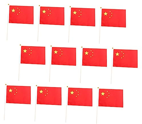 UPKOCH 50pièces Petit Drapeau Chinois Drapeau National Chinois Drapeaux Flottants Main Décoratif Pour Intérieur