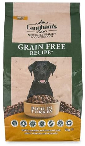 Ark Future Langham's Grain Free Dog Food - Complete Hypoallergenic Adult Dry Dog Food with Turkey & Sweet Potato -Gentle on Digestion - No Added Artificial Colours, Flavours or Preservatives – 2kg