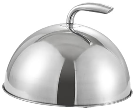 YWJLQH Cloche Alimentaire en Acier Inoxydable avec Poignée pour Assiette et Plat de Service, Diamètre Intérieur Argenté 25 Cm