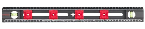 GEDORE red Elektriker Wasserwaage 50 cm | Verschiebbare Markierhilfen, Horizontal- und Vertikal-Libelle, Bohrschablone für Steckdoseninstallation