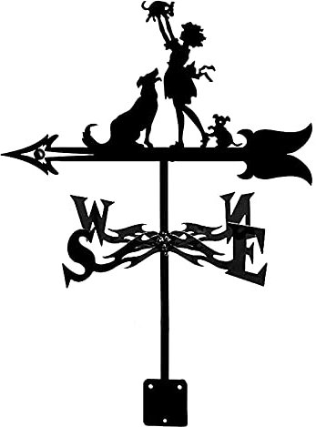 Segnavento artigianale con sagoma di animali Ornamento Montaggio sul tetto Cortile esterno banderuola in ferro battuto banderuola banderuola Weathercock Strumento di misurazione Scena Fattoria Gard