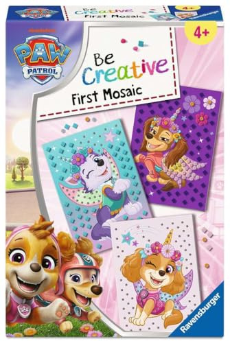 Ravensburger BeCreative Mein erstes Mosaik Paw Patrol - Bastelset ab 4 | Mosaikbilder, Geschenk für Mädchen und Jungen