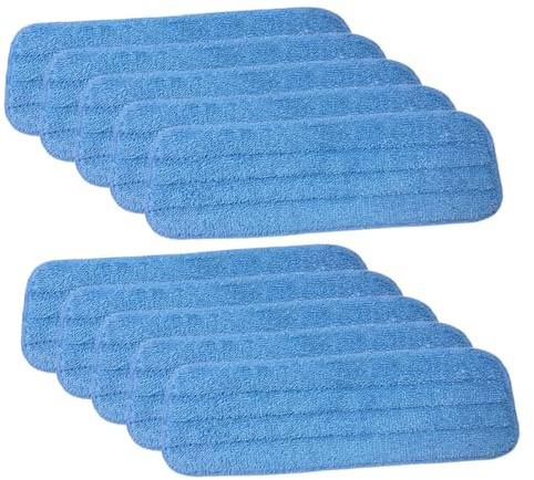Hemobllo 10 Pièces Lot de Recharges Lavables pour Balai Plat Microfibre Serpillères Réutilisables pour Sols Durs et Carrelages de Remplacement Efficaces pour Nettoyage Humide et Sec