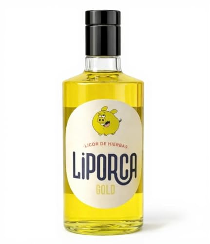 Liporca Gold, Licor de Hierbas Gallego Artesanal, Orujo Premium con Hierbas Naturales, 700ml