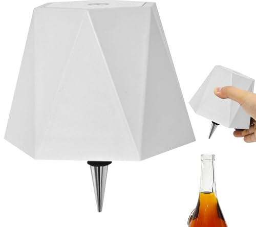 LearnLyrics Rechargeable Cork Light - Portable Desk Lamp Topper, Touch Control 3 Color LED, Any Glass Bottle Decorative Gadget, Home Bar Table Accessory | Wireless Wine Bottle for Mood Lighting