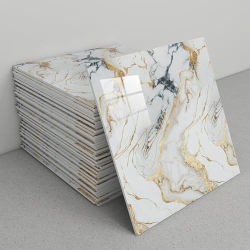 Marbre Carrelage Adhesif Mural Panneau,Carrelage Mural Autocollant pour Crédence,Dalles De Plafond Autocollantes en PVC,LéGer Et Installer Facile,Peut êTre Coupé,pour cuisine,salon,plafond