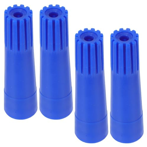 Beaupretty 4pcs Threaded Pole Adapter for Broom Handle Extension, Plastic Multi-Purpose Connector Compatible with Mop, Brush, and Cleaning Pole Attachments, Blue Small Size for Household Use