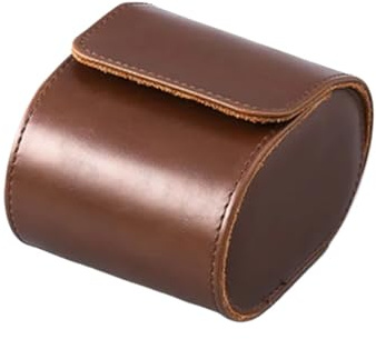 HUWOYG 2 st 1/2/3 fack klockrulle resefodral elegant bärbar vintage läderdisplay förvaringsbox med inskjutande organiserare för män kvinnor (1 spår brun)