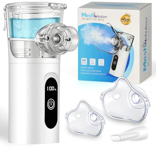Aolso Tragbar Inhalationsgerät, wiederaufladbar Vernebler Set mit USB-C, ultra leise Inhaliergeräte für Erwachsene und Kinder, 2 Atomisierungsmodi, inhalator Vernebler Masken und Mundstück