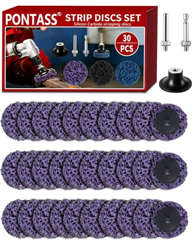 30 Pcs Grinding Discs 50mm Drill Sanding Polishing Discs with 2 Connecting Shanks