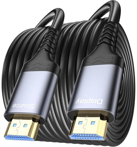 Tckasdj 8K HDMI Glasfaserkabel 20m, 48Gbps Ultra High Speed HDMI 2.1 Kabel/AOC Unterstützung 8K@60Hz,4K@120Hz/144Hz HDR eARC Kompatibel mit PS5, Xbox Series X, PC, TV