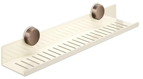 Generisch Waschbecken Ablage, Bad Organizer Badezimmer Regal Ohne Bohren Badablage über Waschbecken Abnehmbar Waschbeckenablage mit Saugnäpfen für Schlafsaal RV Küche (Cremeweiß, 50cm A)