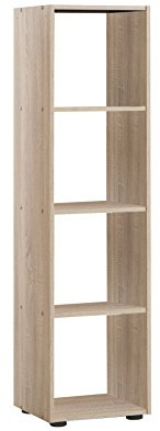 FMD furniture Bücherregal Raumteiler Ordnerregal mit 4 Fächern stehend oder liegend in Eiche für Wohnzimmer, Büro, Kinderzimmer