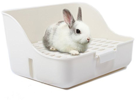 MMBOX Katzentoilette, Töpfchentrainer für Meerschweinchen, Frettchen, Chinchilla, groß, Weiß