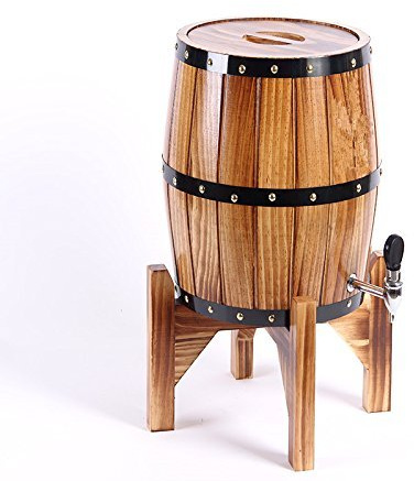 Eichenholzfässer mit Edelstahl-Weinfässern zur Aufbewahrung von Wein, Bier, Whiskey (braun, 3L)