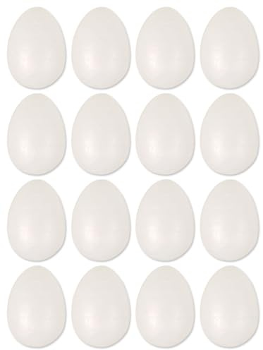 16 Small Polystyrene Craft Foam Easter Eggs Festive Decorations