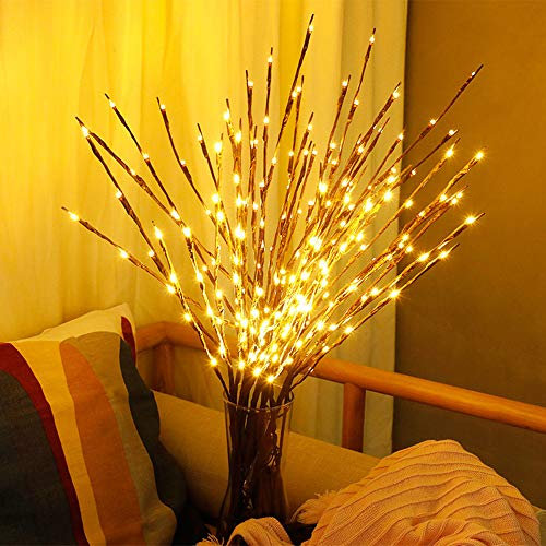 Sunboia LED Zweig Lampe,20 LEDs Lichterzweige Warmweiß Dekozweige Led Niederlassungen Batteriebetriebene dekorative Lichter Für Home Room Decor (3 Stück)