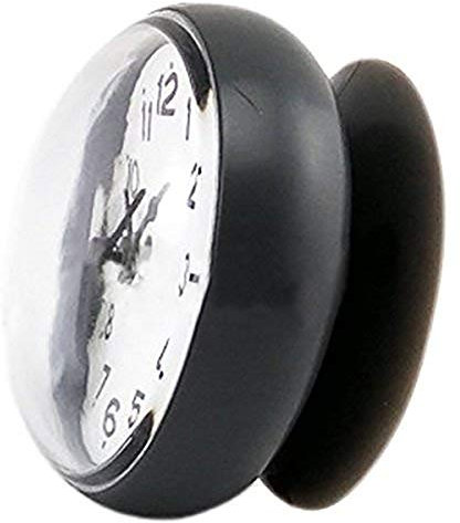 Ogquaton 7 cm Cocina a Prueba de Agua Baño Ducha de baño Reloj Ventosa Lechón de Pared Sin tictac Dormitorio Reloj Negro