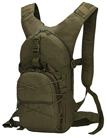 Ketamyy Sac à Dos Militaire Camouflage pour Vélo Casual Imperméable Multi-Poches Durable Tactique Randonnée Trekking Sport 15L Homme Femme Armée Verte