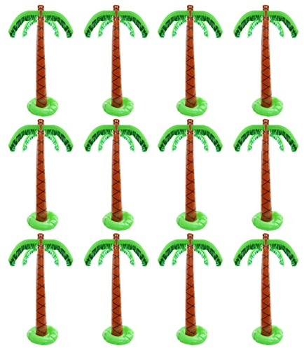 Aufblasbare Palmen-Kostüm-Dekoration, 90 cm, Sommer, tropische Hawaii-Party-Requisite, 12 Stück