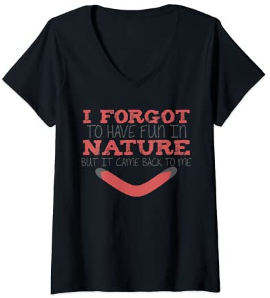 Damen Wurfsport Boomerang Witz Spruch Bumerange Bumerang T-Shirt mit V-Ausschnitt