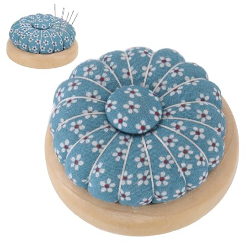 Puntaspilli Porta Spilli, 6.8 X 6.8 X 3cm Cuscino per Spilli Cute Pin Cushions per Cucire Base in Legno Puntaspilli Rotondi Porta Aghi Da Cucire