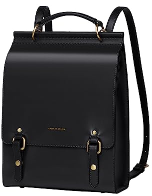 Cnoles Zaino Business per Donna in Vera Pelle Elegante Zaino Urbano Impermeabile Antifurto con Porta Laptop per Ufficio, Università e Viaggio