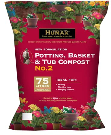 Humax Professional Compost | Potting | Hanging Baskets & Plant Tubs) - 75 Litre