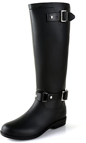 RIUETAR Rain Boots for Women, Waterproof Anti-Slip Knee High Rubber boots, Fashion Comfy Tall Water Boots Lightweightr Garden Booties for Outdoor