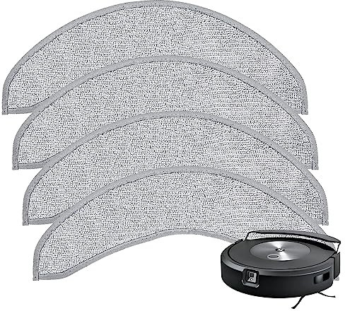 4 Pack Replacement Mop Pads for i-Robot Roomba Combo j7+/ j9+ Accessories, Microfiber Washable Mopping Pad for iRobot Roomba Combo j7+/ j9+ Robot Vacuum and Mop (Not fits for Roomba j7/ j7+/ j9+)