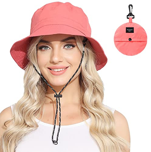 Womens Packable Waterproof Bucket Hat Men UV Protection Sun Hat, Watermelon