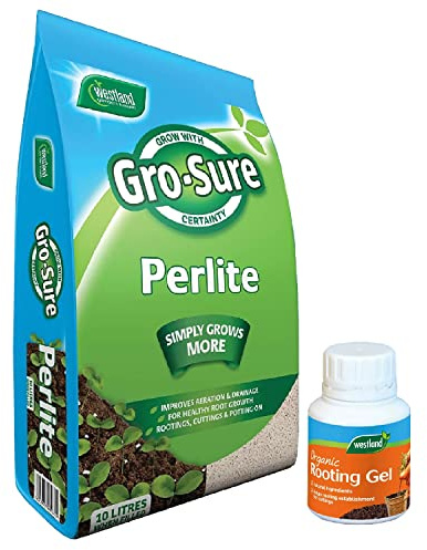 Perlite & Rooting Gel Fertilizer Bundle - 10L Perlite Potting Mix & 150ml Organic Rooting Gel for Garden Plants. Plant Feed, Strong Root Fertiliser with Topline Card.