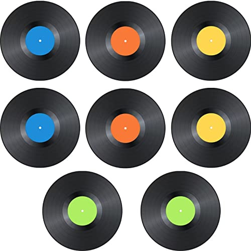 runrayay 10 Pollici Bianco Dischi in Vinile Falso 8 Pezzi 1 Pacchetto per l'arredamento Indipendente Stanza estetica o Decorazione della casa in Camera da Letto o Soggiorno a Parete Disco Studio